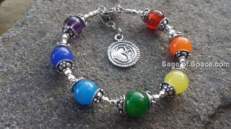 7 Chakra bracelet OM SS925 rainbow